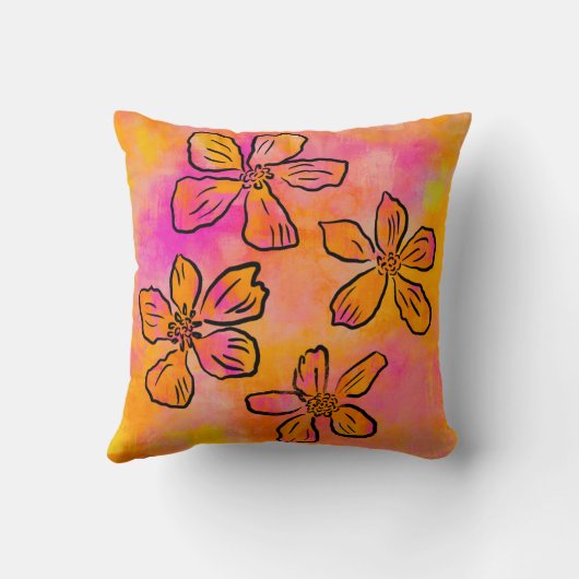 Pink Floral Pop クッション (裏面)