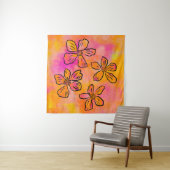 Pink Floral Pop タペストリー (インサイチュ)