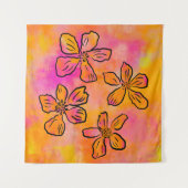 Pink Floral Pop タペストリー (正面)