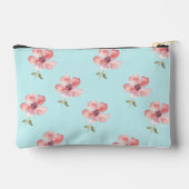 Pink Floral Pouch – Blue Pastel Pattern アクセサリーポーチ (裏面)