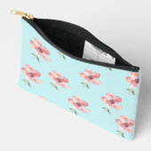 Pink Floral Pouch – Blue Pastel Pattern アクセサリーポーチ (見開き)