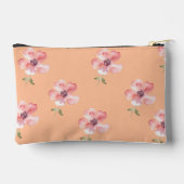 Pink Floral Pouch – Orange Pastel Pattern アクセサリーポーチ (裏面)