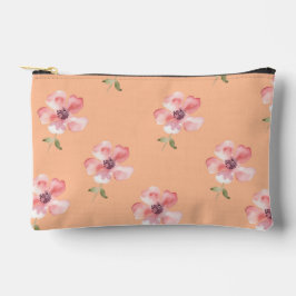 Pink Floral Pouch – Orange Pastel Pattern アクセサリーポーチ