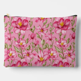 Pink Floral Print Cosmetic Bag アクセサリーポーチ