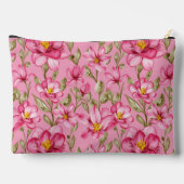 Pink Floral Print Cosmetic Bag アクセサリーポーチ (裏面)