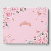 Pink Floral Quinceañera Quince 15 XV Rose Gold ゲストブック (裏面)