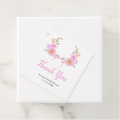 Pink Floral Ribbon Bridal Shower フェイバータグ (インサイチュ)