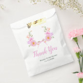 Pink Floral Ribbon Bridal Shower フェイバーバッグ (封をした状態)