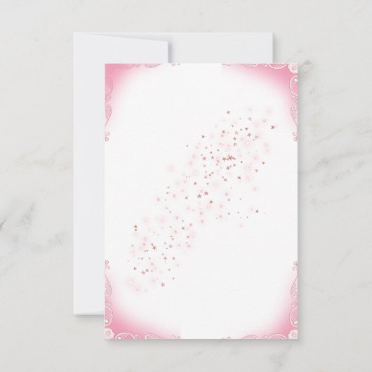 Pink Floral RSVP Card on White (裏面)