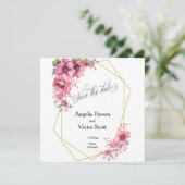 Pink Floral Save the Date Invitation セーブザデート (スタンド正面)