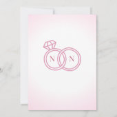 Pink floral save the date wedding invitation  招待状 (裏面)