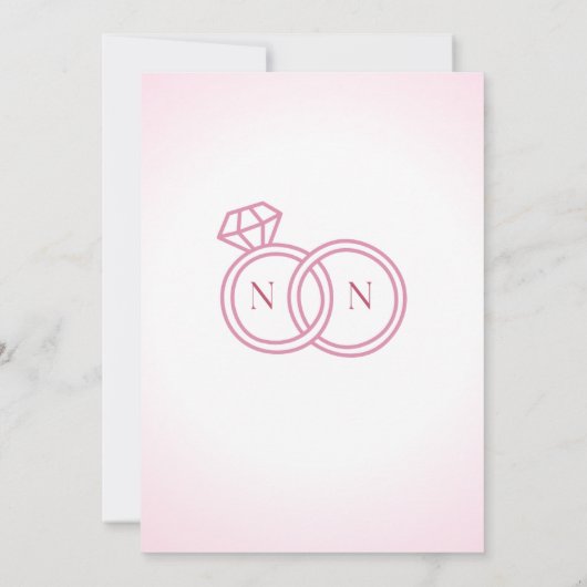 Pink floral save the date wedding invitation  招待状 (裏面)