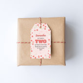 Pink Floral Second Birthday Custom Party Favor ギフトタグ