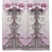 Pink Floral Shower Curtain シャワーカーテン (正面)