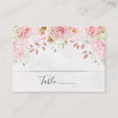 Pink Floral Spring Wedding Place Setting Cards プレイスカード (正面)