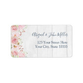 Pink Floral Spring Wedding RSVP Address Labels ラベル (正面)