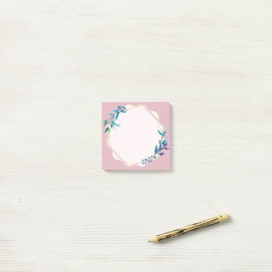 Pink Floral Sticky Notes | Cute Aesthetic Notepad ポストイット (デスク上)