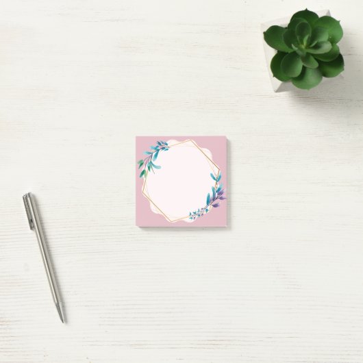 Pink Floral Sticky Notes | Cute Aesthetic Notepad ポストイット (オフィス)