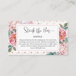 Pink Floral Stock the bar Bridal Shower  エンクロージャーカード