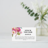 Pink Floral Stock the bar Bridal Shower エンクロージャーカード (スタンド正面)