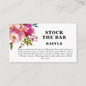Pink Floral Stock the bar Bridal Shower エンクロージャーカード (正面)
