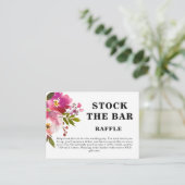 Pink Floral Stock the bar Bridal Shower   エンクロージャーカード (スタンド正面)