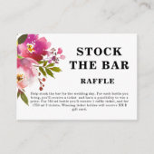 Pink Floral Stock the bar Bridal Shower   エンクロージャーカード (正面)