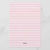 Pink Floral Striped Wedding Invitation 招待状 (裏面)
