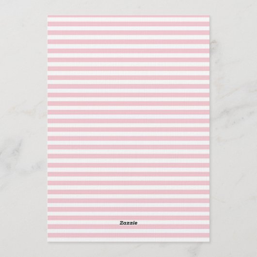 Pink Floral Striped Wedding Invitation 招待状 (裏面)
