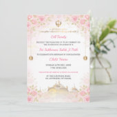 Pink Floral Sukhmani Sahib Path Invitation  招待状 (スタンド正面)