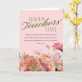 Pink Floral Teacher’s Day Card カード (黄色い花)