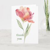  Pink Floral Thank You カード (正面)