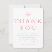 Pink Floral Thank You Card | Baby Shower サンキューカード (正面)
