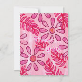 Pink Floral Thank you Cards, template ノートカード (正面)