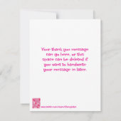 Pink Floral Thank you Cards, template ノートカード (裏面)