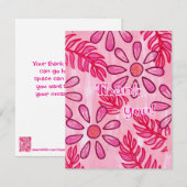 Pink Floral Thank you Cards, template ノートカード (正面/裏面)