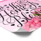 Pink Floral -This Home Is Blessed ポスター (角)
