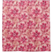 Pink Floral Tie Dye シャワーカーテン (正面)