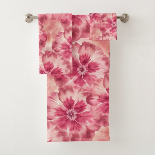 Pink Floral Tie Dye バスタオルセット (インサイチュ)
