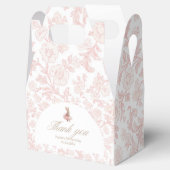 Pink floral Toile Some Bunny Birthday フェイバーボックス (オープン)
