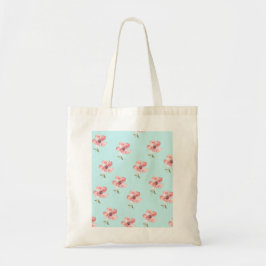Pink Floral Tote Bag – Blue Pastel Pattern トートバッグ
