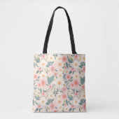 Pink Floral Tote Bag- Over The Shoulder トートバッグ (正面)