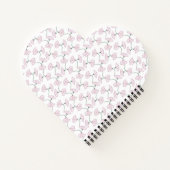 Pink Floral Vines Flowers Heart shape Notebook ノートブック (裏面)