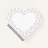 Pink Floral Vines Flowers Heart shape Notebook ノートブック (正面)