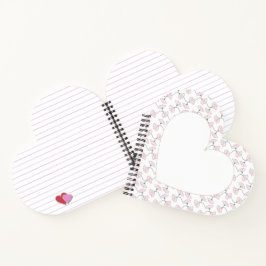 Pink Floral Vines Flowers Heart shape Notebook ノートブック