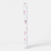 Pink Floral Vines Flowers Iphone Case iPhoneケース (左側面)