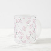 Pink Floral Vines Flowers Mug  フロストグラスマグカップ (正面右)