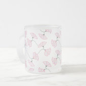 Pink Floral Vines Flowers Mug  フロストグラスマグカップ (正面左)