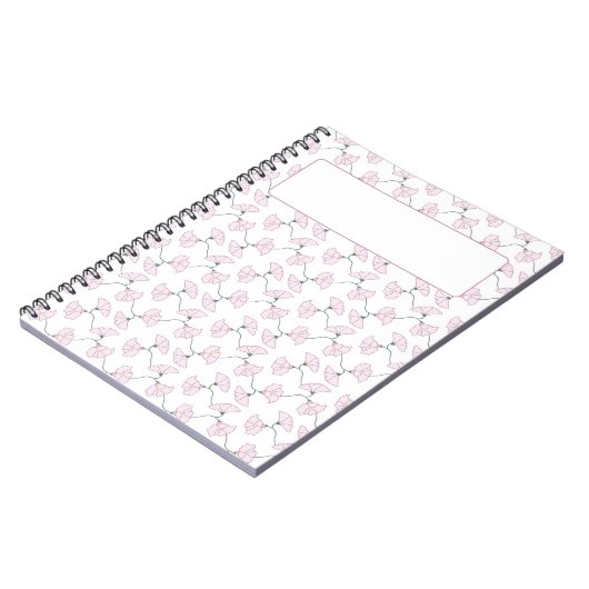 Pink Floral Vines Flowers Notes ノートブック (左側)