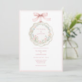 Pink Floral Vintage Elegant Wedding  招待状 (スタンド正面)